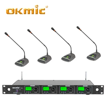 

Professional Okmic OK-4/977 UHF Conference Wireless System 4 Channels multichannel Wireless conference system Select frequency