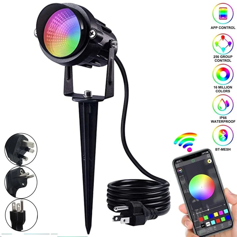 Smart Bluetooth RGB Landscape Light LED Garden Lamp Waterproof APP