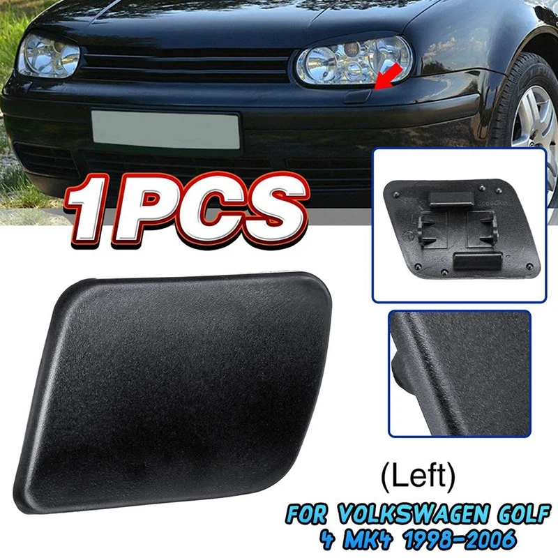 Left+Right Front Headlight Washer Sprayer Cover Cap L R Black Color for Golf 4 IV Mk4 1998-2006