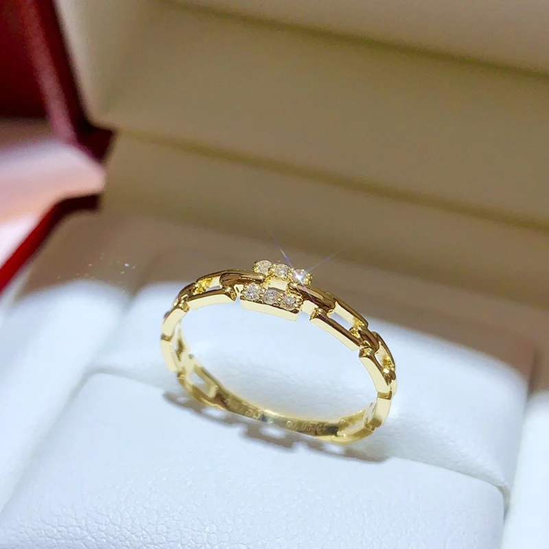 18k gold diamond ring Engagement&Wedding Natural Real Diamond Ring Jewellery have certificate 003