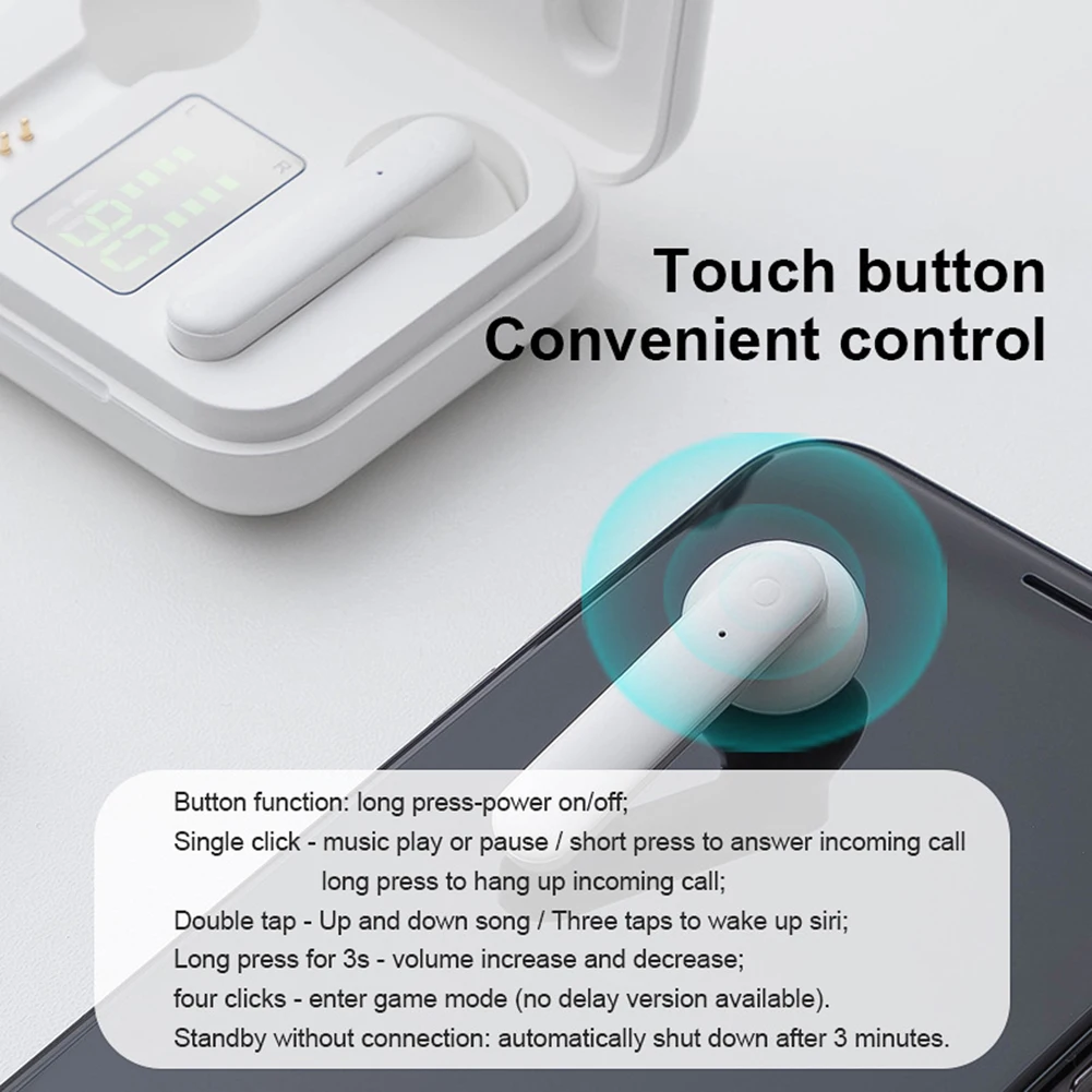 Esportes à Prova Fones de Ouvido sem Fio Case de Carregamento Branco com Cancelamento Nova Quente Bluetooth Dwireless Água no Ouvido X15 Ruído Earbud 5.0 11 High Quality Eletrônicos