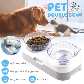 

Non-slip Adjustable Pet Bowl Double Bowls With Raised Stand Pet Food And Water Bowls For Cats Dogs Feeders Cat Bowl Pet Supplies