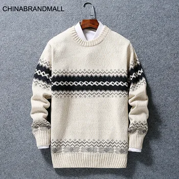 

Winter Sweater Men Trend Plus Fat Plus Size Fat Man Loose Pullover Knitting Shirt Thicken Coat