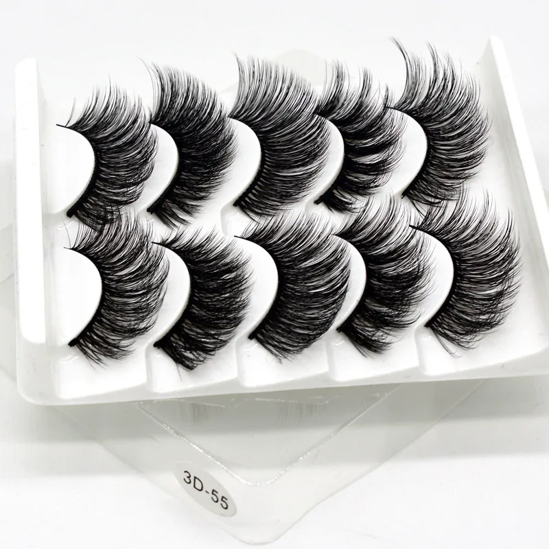 3d-55 2/5/8 стержень пар Eyelashs натуральных длинных 3D накладные ресницы из норки Толстая ручной работы накладные ресницы объем мягкая норка Искусственные ресницы ресниц - Цвет: 3d-55
