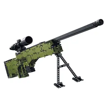 

Technic AWM Sniper Rifle Gun Building Blocks Model Educational Fit Can Fire plastic Bullets Military Bricks Toys For Children