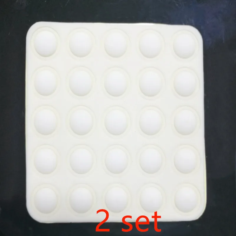 25/50pcs UV Gel Color Button White Color Adhesive Plaster Manicure Gel Polish Plastic Label Sticker Nail Art Tools Practice Hand - Цвет: 2 set