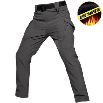 

Outdoor Soft Cover Camouflage Pants Ix9 Men's Pants with Velvet Padded Ski Pants Anti-cold Pants Waterproof Windproof Hiking Pan