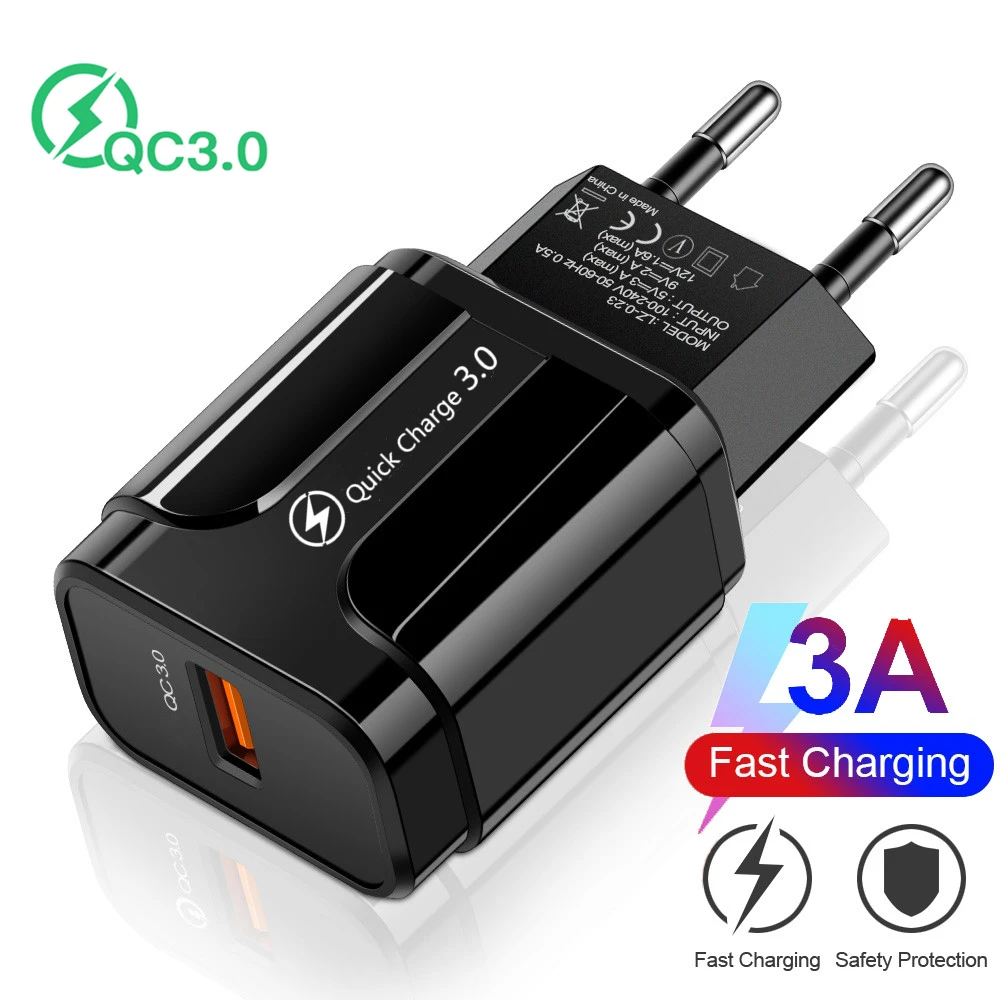  3A Quick Charge 3,0 USB зарядное устройство EU/US, настенный мобильный телефон, зарядное устройство, адаптер для iPhone XR 11, быстрая зарядка для Xiaomi mi no…