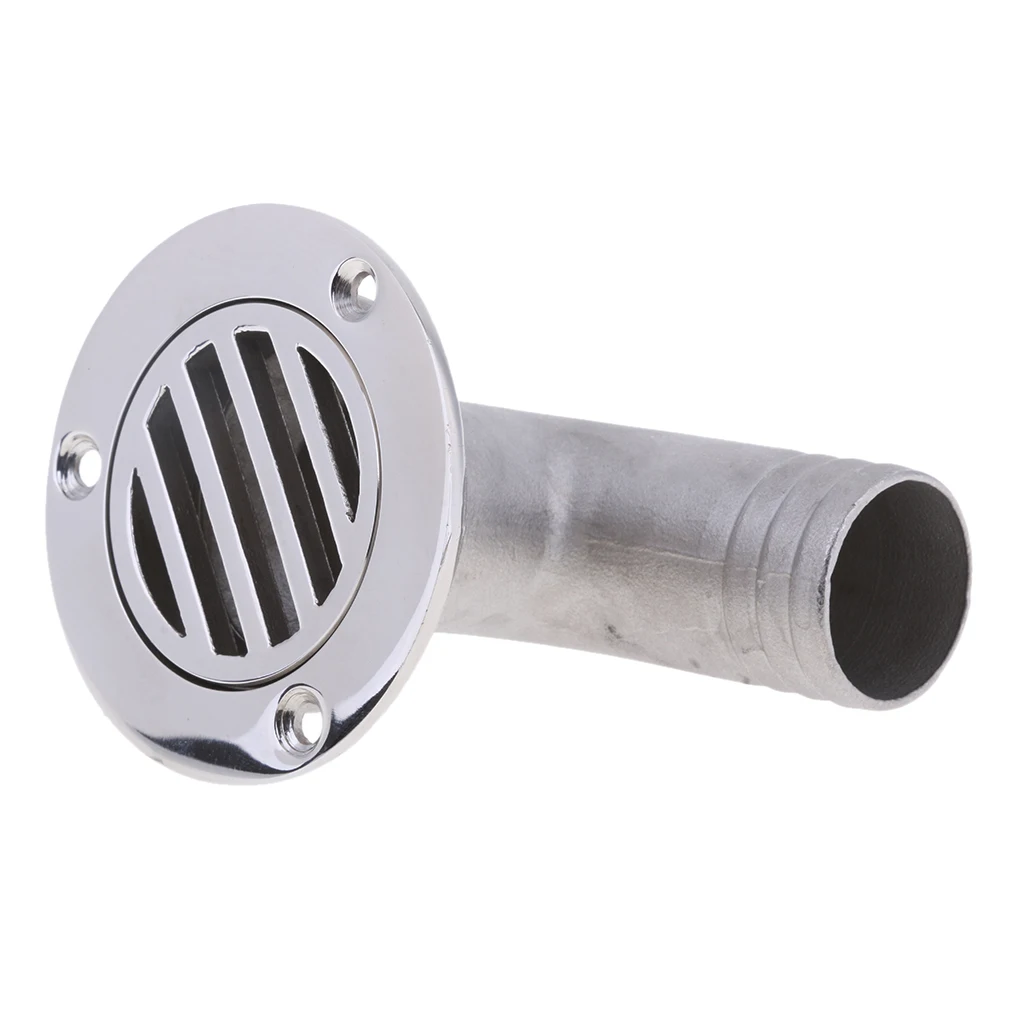 32mm 90 Deg Mirrored Boat Deck Drain Stainless Steel Marine Hardware Parts