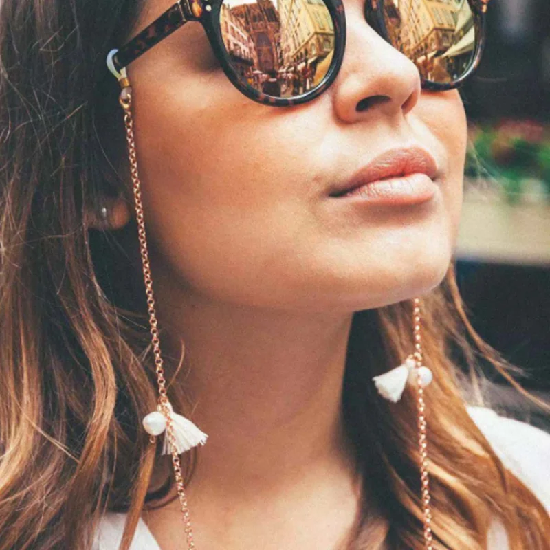 Шикарная модная цепочка для очков для чтения для женщин металлические солнечные очки шнуры повседневные жемчужные очки с цепочкой для очков для женщин