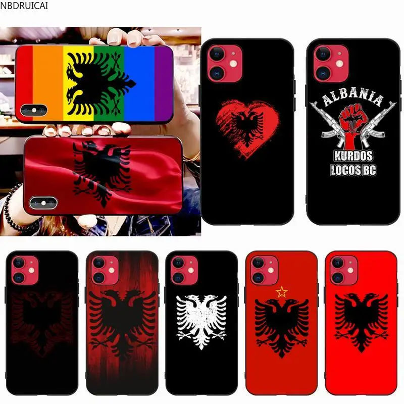 NBDRUICAI чехол для телефона с флагом Албании iphone 12 pro max 11 XS MAX 8 7 6 6S Plus X 5S SE 2020 XR|Бамперы|