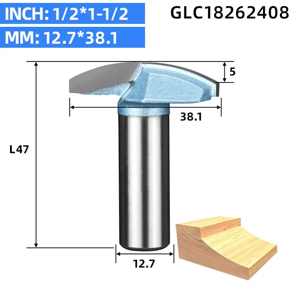 LIDIAO 1pc 1/2 Industrial Tungsten Thin Small Round Bowl Router Bits Wood Engraving Tool Woodworking Milling Cutter End Mill - Длина режущей кромки: 12.7x38.1mm