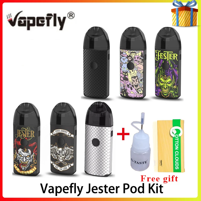 Original Vaporizer Cigarette Kit Vapefly Jester Pod Kit 1000mAh battery DIY Pod fit mesh coil version Pod vape Kit vs frenzy pod