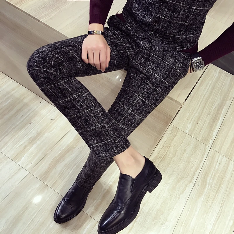 Fashion Black Men Plaid Suit Vest Slim Design Dress Vest Men Asian Size S M L XL XXL XXXL 4XL 5XL Men Leisure Waistcoat