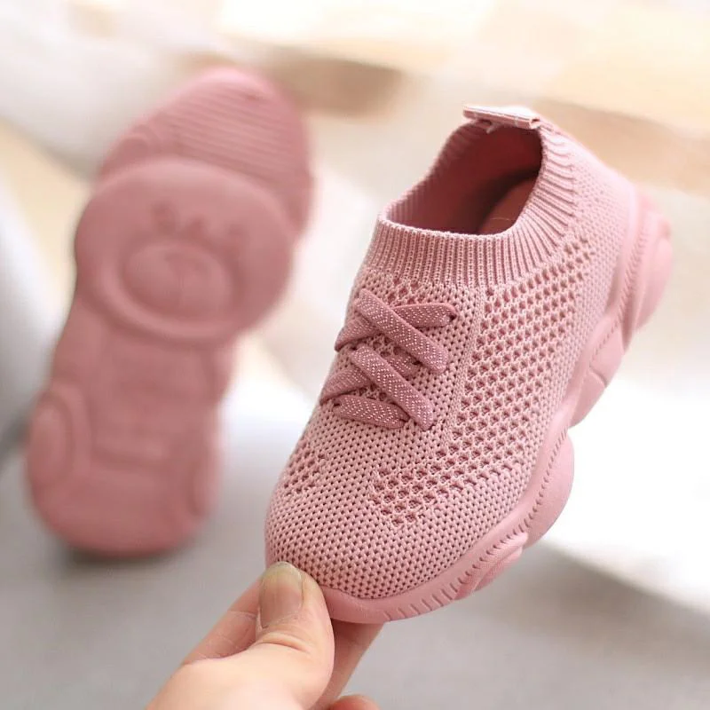 pink Детская обувь с нескользящей мягкой подошвой; Детские кроссовки; повседневные кроссовки на плоской подошве; детская спортивная обувь; Размеры для девочек и мальчиков - Цвет: pink