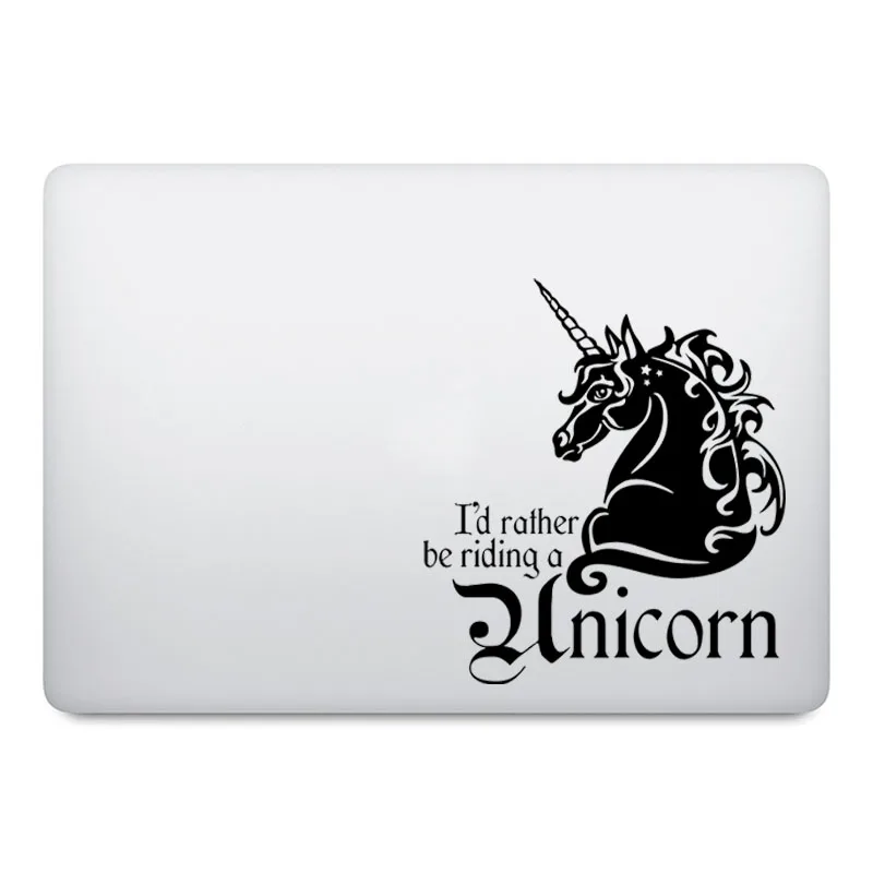 Наклейка для ноутбука Riding Unicorn Humor Quote для Macbook Pro 1" Air retina 11 12 13 14 15 дюймов Mac Book Виниловая наклейка для ноутбука - Цвет: Black Decal