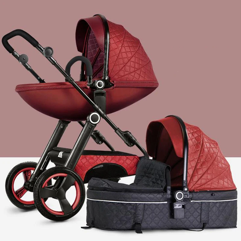 Светильник для детской коляски в виде яичной скорлупы с высоким пейзажем для новорожденных, четырехколесная детская коляска - Цвет: red B