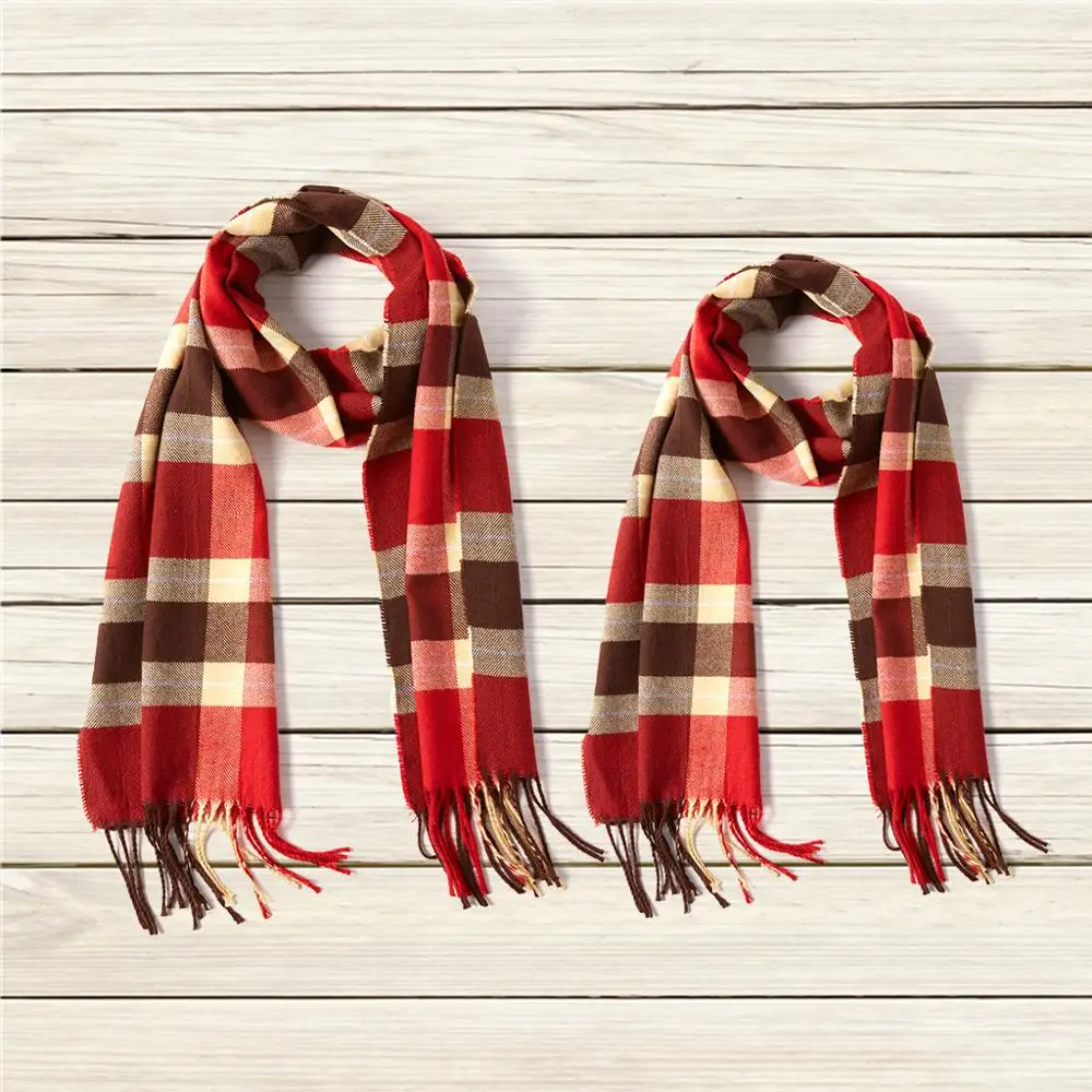 PatPat Autumn and Winter Leisure Multi-color Optional Classic Plaid Matching Scarf for Boy Girl 5-6T |