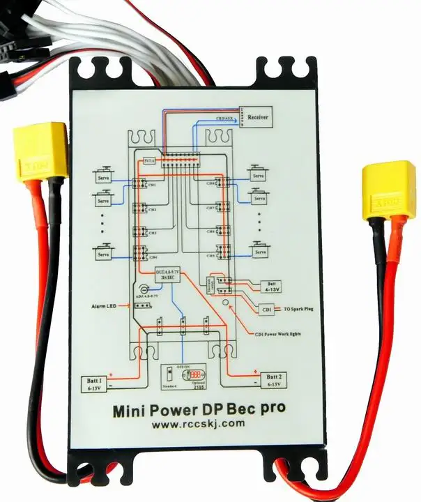 Мощность Мини DP Pro 9 каналов сервопривод раздел доска блок питания с BEC для газового самолета