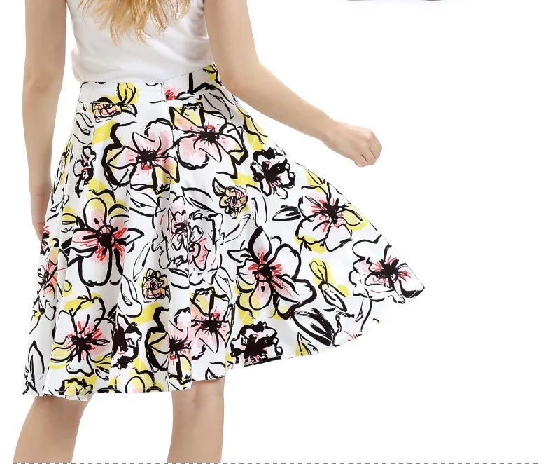 Big Hemline Printed Skirt New Style WOMEN'S Dress-Style Midi-skirt Europe And America Separate Station Cross Border Electricity