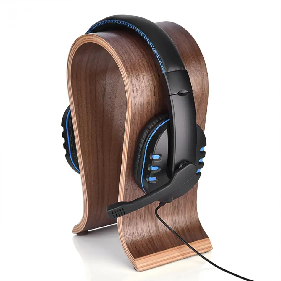 U Shape Wooden Headphones Stand Holder Universal for Sony Headset Desk Display Shelf Rack Hanger Stand Bracket for AKG