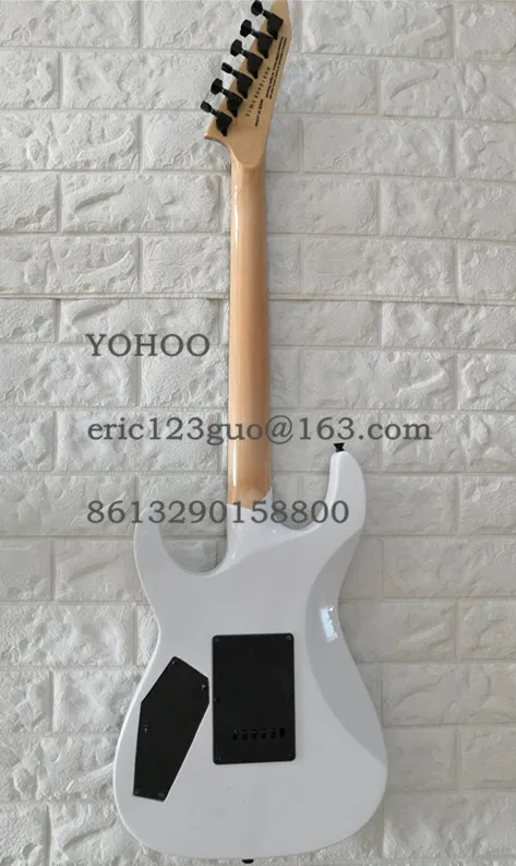 Высокое качество белый цвет черный аппаратные средства Kirk Hammett Ouija Красивая электрогитара, индивидуальные! paypal доступны! es-3