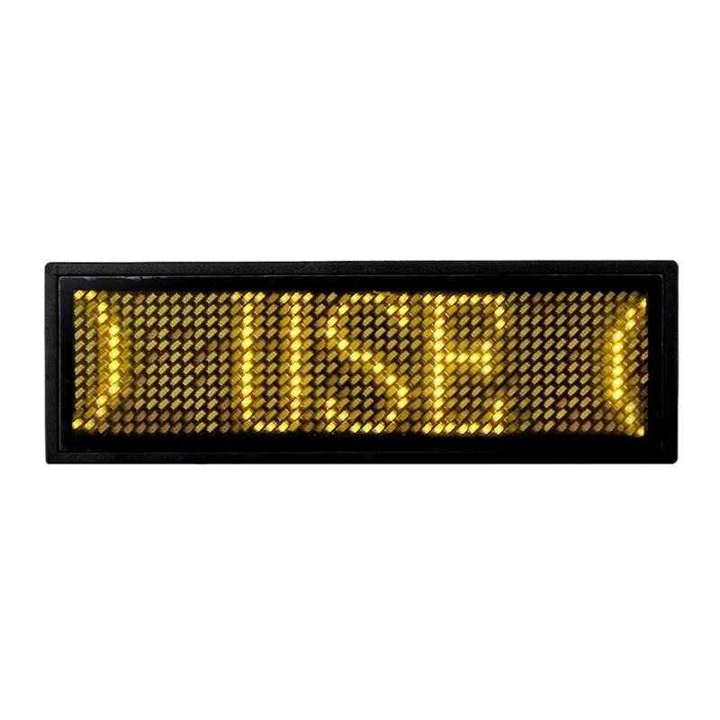 

Programmable LED Digital Scrolling Message Name Tag Id Badge(11x44 Pixels) (Yellow)