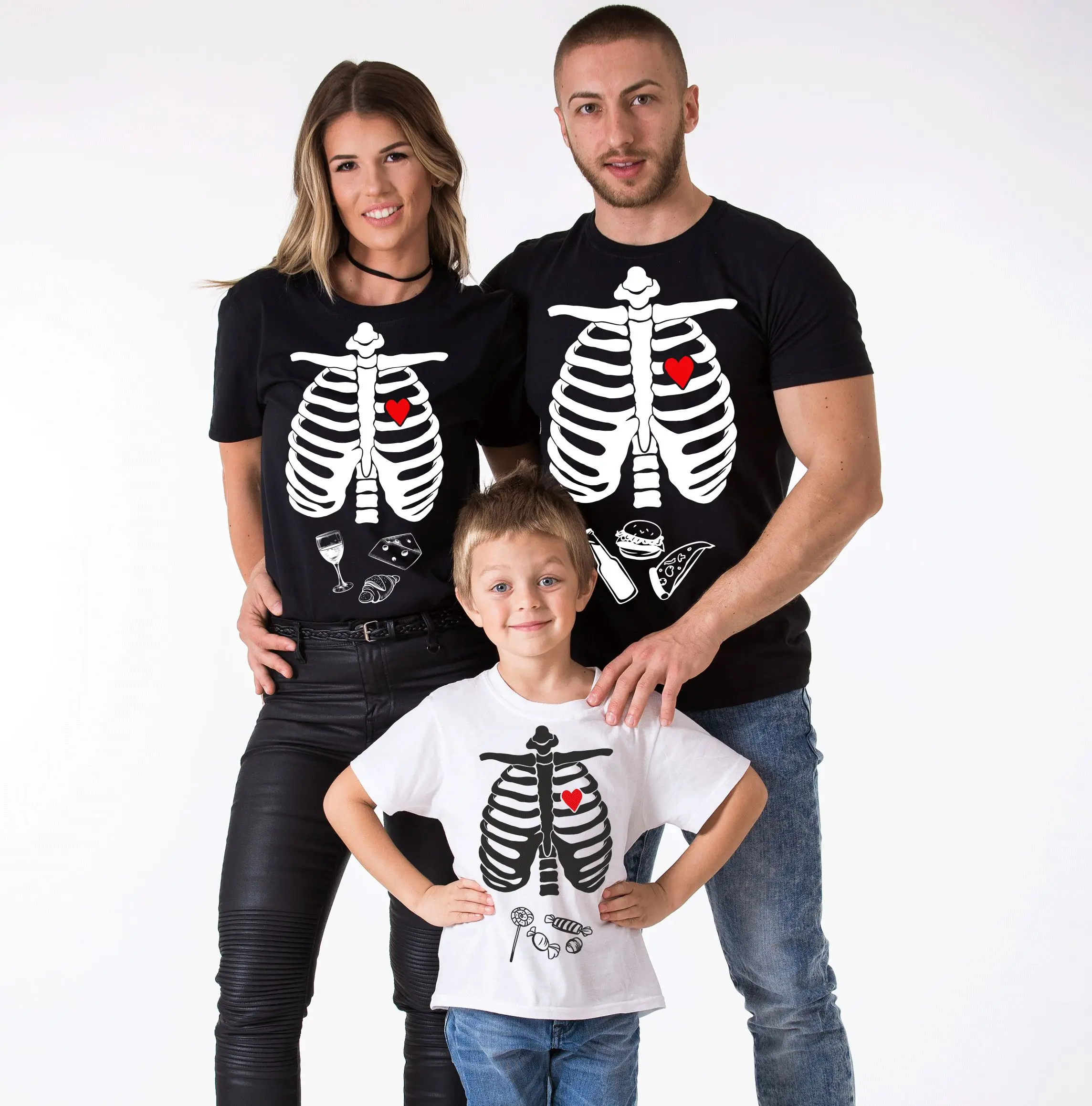 Funny Halloween Skeleton T Shirt Family 
