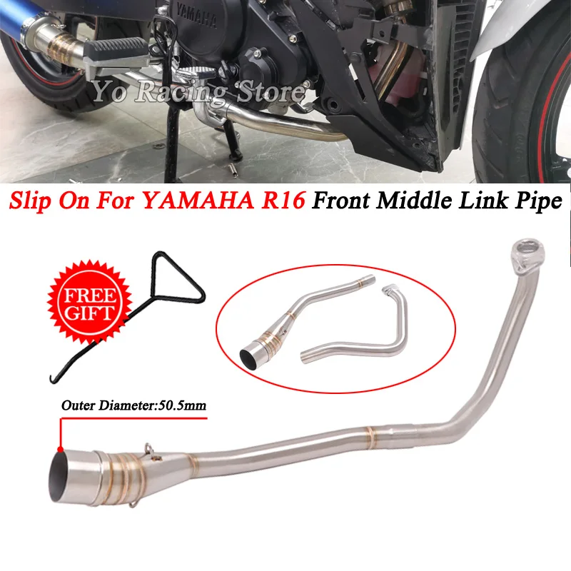 

Slip On For Yamaha Y16 Motorcycle Exhaust Escape Modified Stainless Steel Front Middle Link Pipe Connecting 51mm Muffler