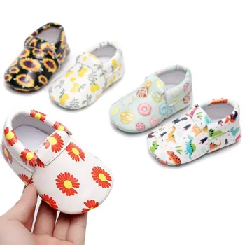 

Baby Girls First Step Shoes Baby PU leather Non-Slip Soft Sole Moccasins Toddler First Walkers Baby Booties Girls Shoes