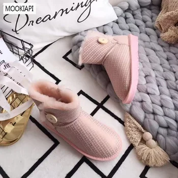 

In 2019, China's top quality snow boots, real sheepskin, 100% natural wool, free delivery, Buckle New women's shoes