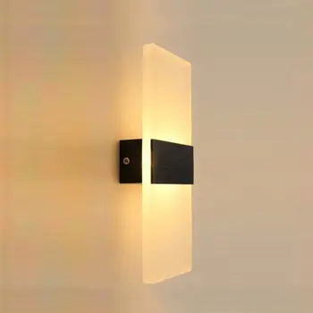 

High Quality Acrylic Led Wall Lamp Simple Bedroom Bedside Right Angle Aisle Wall Lamp Hotel Engineering Corridor Lighting 6W