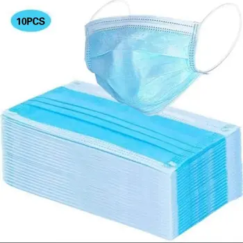 

Face Masks Disposable 10pcs Thick 3-layer Breathable Earloop For Stylist