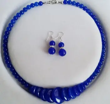 

Free shipping new hot Fashion Blue Sapphire Gem stones Beads Jewelry Pendant Necklace Earrings Set AAA