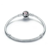 Серебряный браслет из натуральной 925 пробы, поэтический браслет с застежкой в виде змеи, браслет-цепочка, браслет, подходит для женщин, бусина, шарм, сделай сам, модное ювелирное изделие