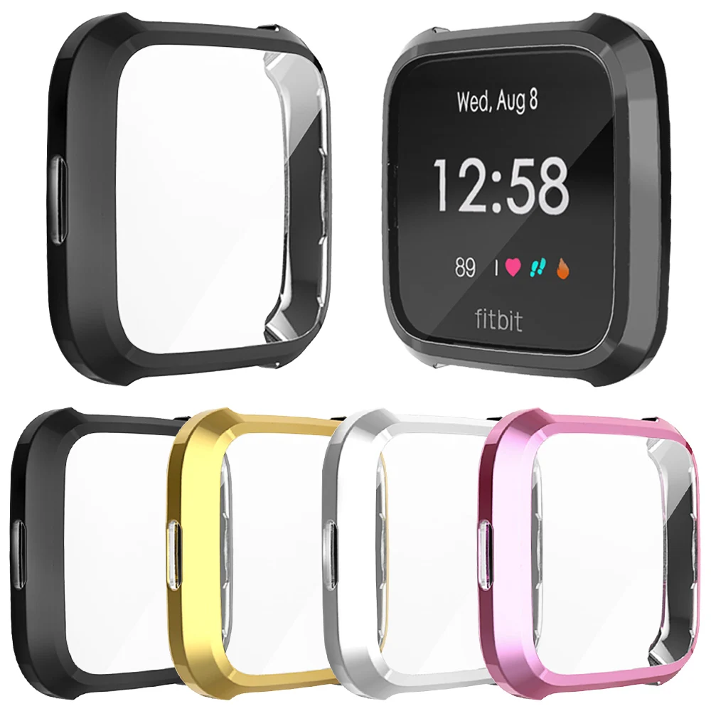 

Screen Protector Case for Fitbit Versa/Versa Lite/Versa 2 Watch Full Cover TPU Scratch-resistant Light Soft Bumper Accessories