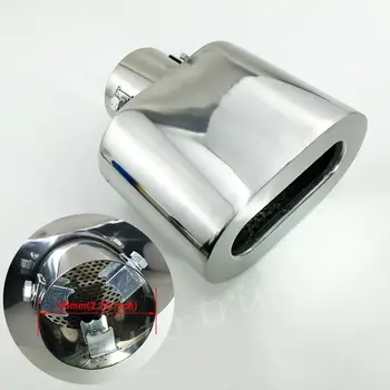 

Universal 2.5" 63mm Inlet Car Tailpipe Rear Muffler Exhaust Tip Cover Square Outlet Fits 37mm-56mm diameter.
