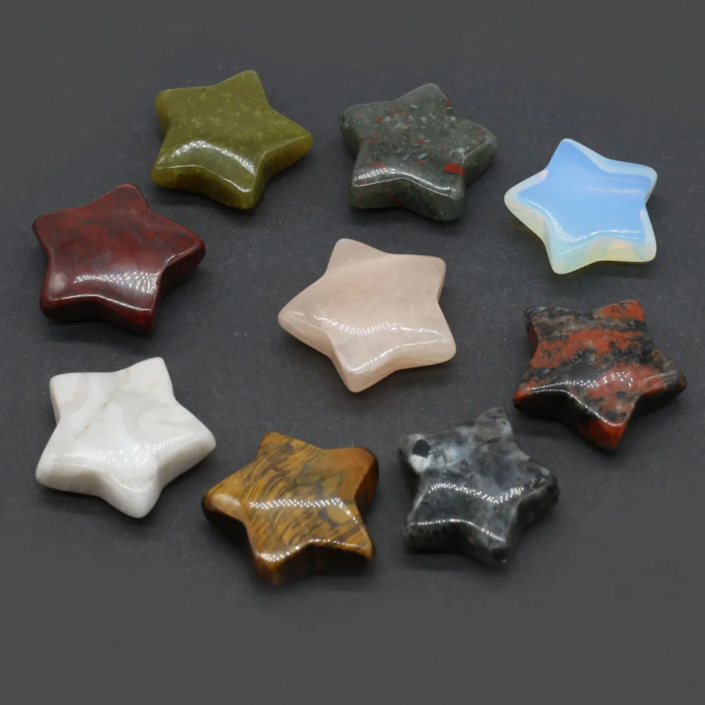 10PCS Wholesale Natural Stone Five-pointed Star Shape Ornament Making DIY Necklace Earring Charm Jewelry Home Decorate