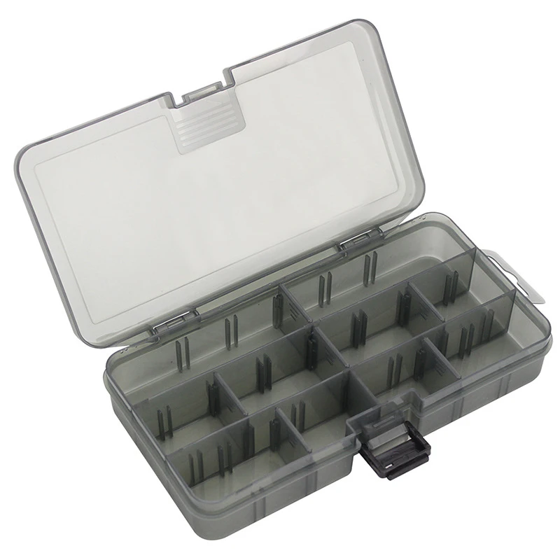 

Grey 5 Grids 10 Grids Fishing Boxes Fishhooks Swivel Space Bean Fishing Tackle Container For Fishing Accessories Tools Easy Take