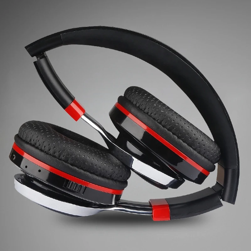 Светящиеся стерео шлем Аудио Bluetooth наушники беспроводные большие наушники спортивные наушники Mic Led Light Tf Fm для ПК телефона