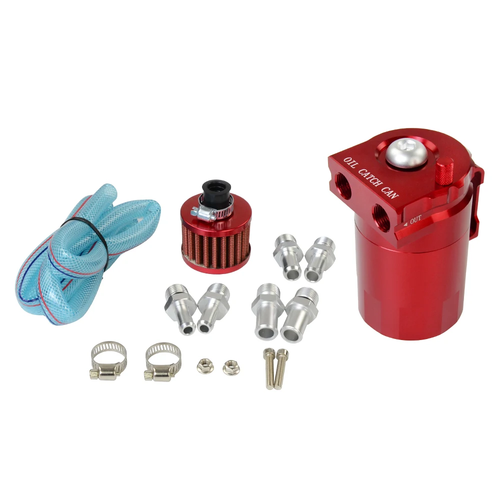 Озадаченный алюминиевый маслоуловитель резервуар/масляный бак с фильтром Универсальный WLR-TK64 - Цвет: RED