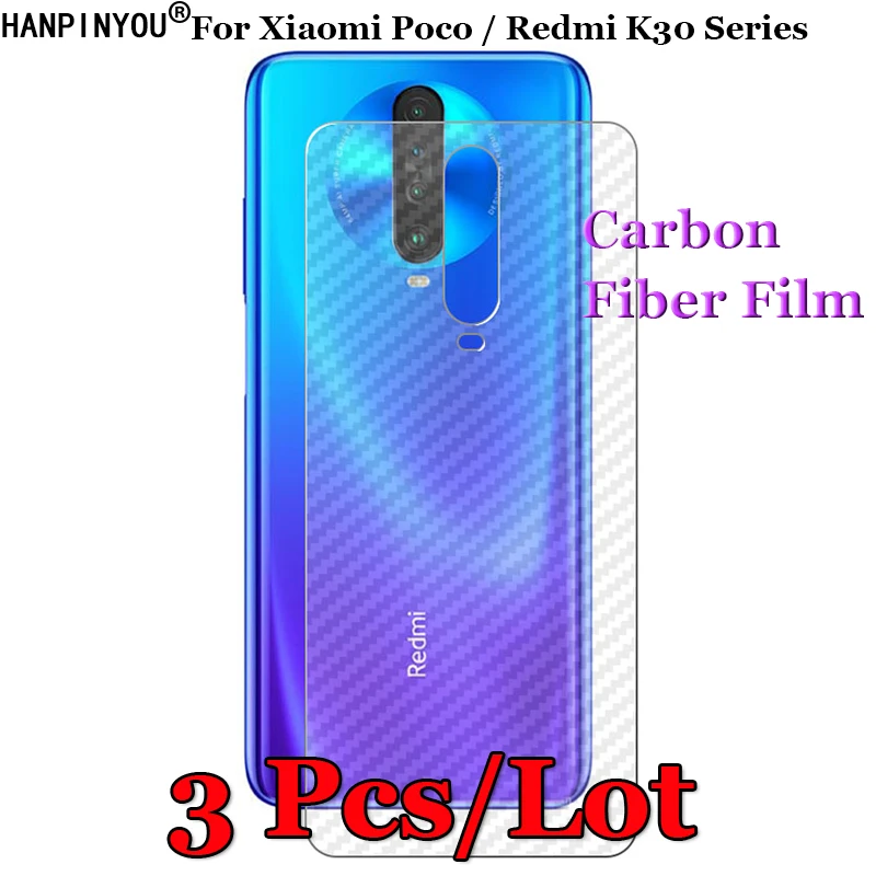 3 Pcs For Xiaomi Poco X2 F2 X3 NFC Redmi K30 Pro Zoom Ultra 5G 3D Carbon Fiber Back Film Screen Protector Protective Sticker | Мобильные