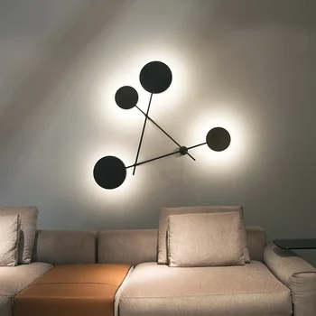 

Nordic sitting room wall lamp, contemporary and contracted personality circular corridor LED designer bedroom wall lamp