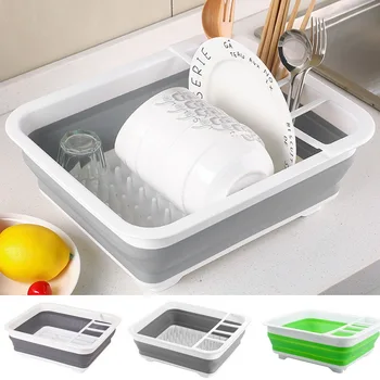 

New foldable dish rack, kitchen storage holder, drain bowl tableware plate, portable drying rack, home rack, tableware organizer