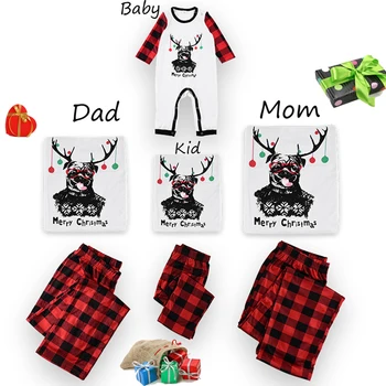 

2020 Christmas Family Pajamas Clothing Set Santa Claus Family Matching Clothes Xmas Adult Kids Pyjamas set Baby Romper Sleepwear