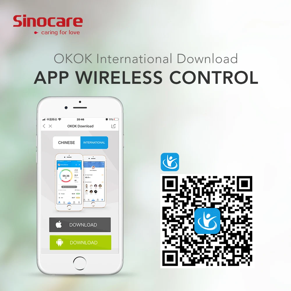 Sinocare смарт тела Жир композиции весы для ванной комнаты тест 12 тело Дата масса BMI