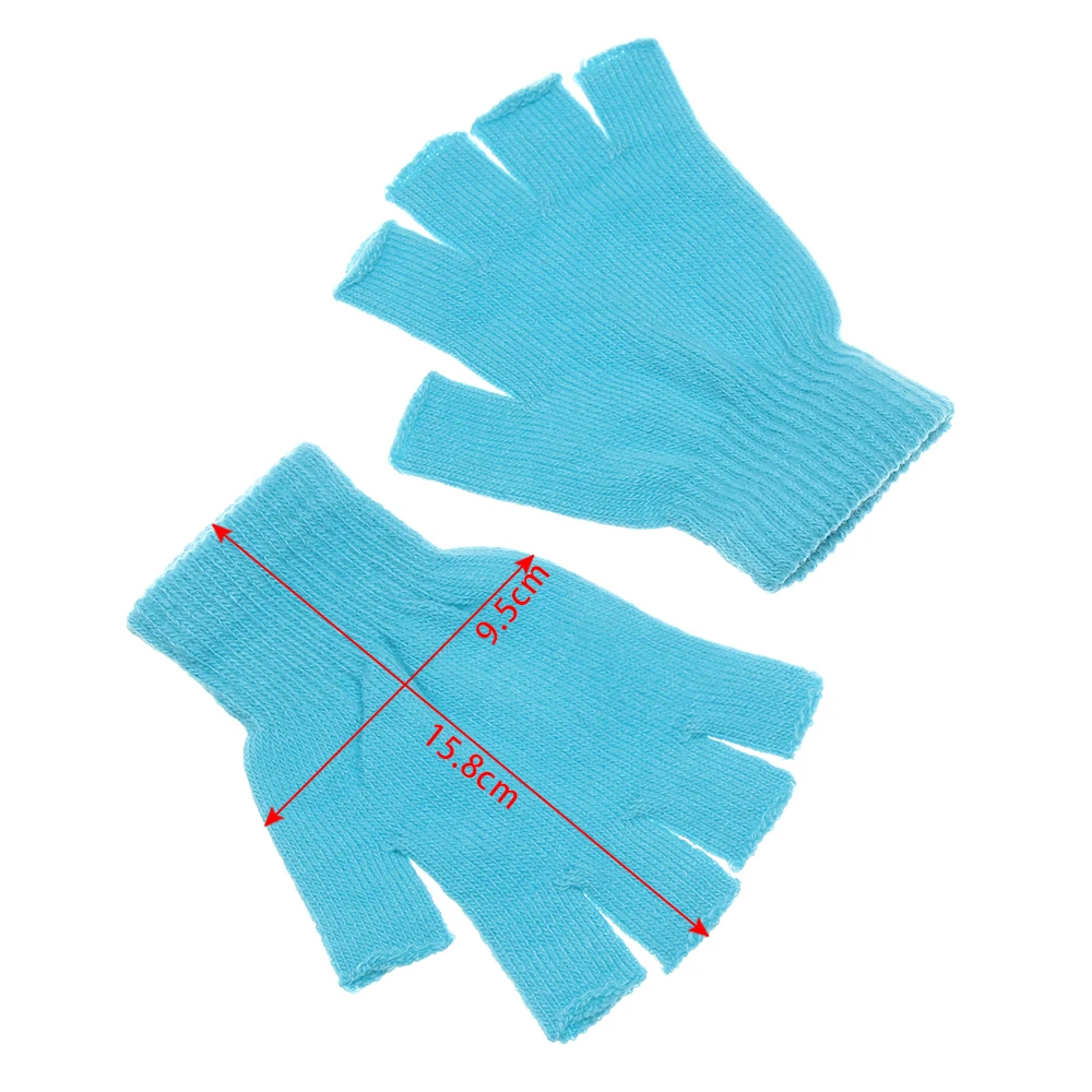 EIE модные однотонные короткие перчатки без пальцев, шерстяные вязаные перчатки на запястье, зимние теплые перчатки, варежки для женщин и мужчин, рождественские подарки