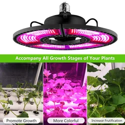 200W 300W 400W 500W Plant Growing Lamp Foldable E26/E27 LED Plant Grow Light Bulb Full Spectrum Red Blue Waterproof Phytolamp