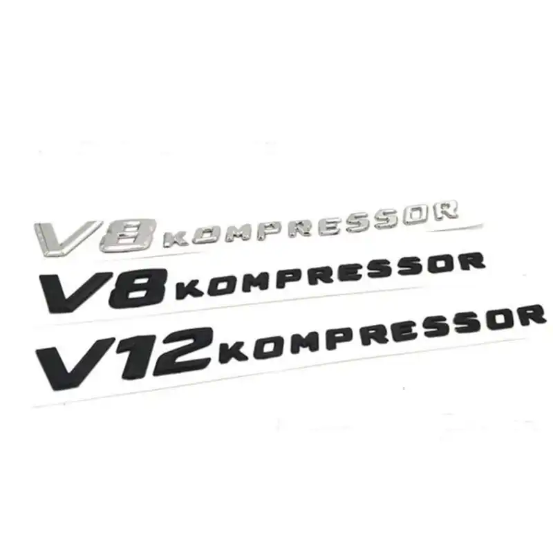 Abs 3d Buchstaben Emblem V8 Kompressor V12 Kompressor Fur Mercedes Benz Auto Styling Side Fender Logo Aufkleber Chrom Matt Schwarz Emblems Aliexpress