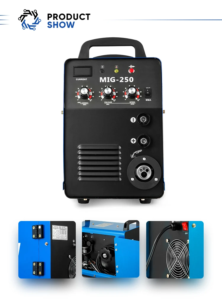 MIG-250 Cheap outstanding inverter Welding  machine Multi-function 2IN1 ARC MIG / MAG welder with IGBT technology for Aluminium